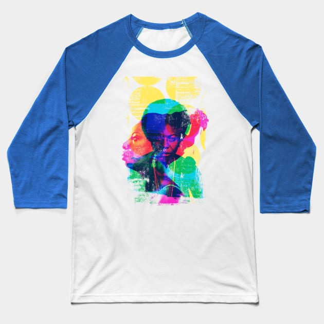 Nina Simone offset graphic Baseball T-Shirt by HAPPY TRIP PRESS